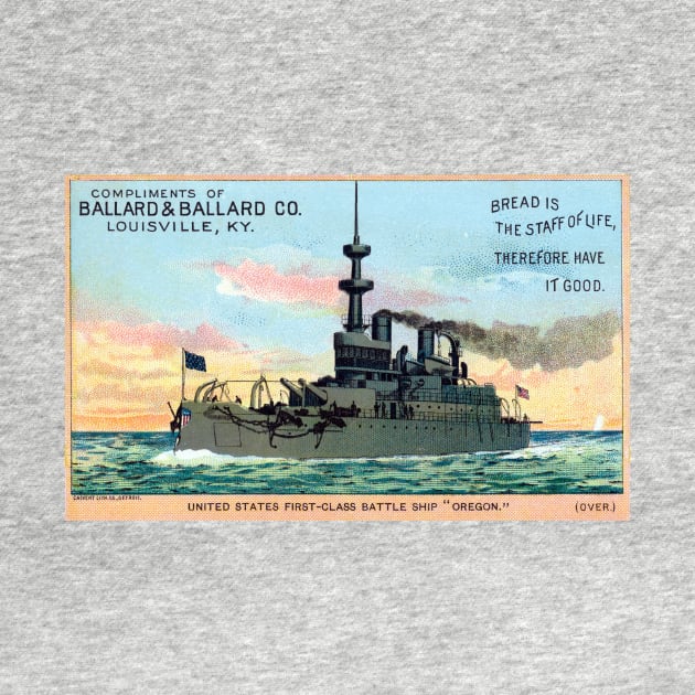 1890 Battleship Oregon by historicimage
